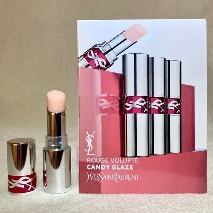 YSL「Rouge Volupté Candy Glaze」No.2- 1g/ /YSL 豐盈潤唇膏(銀管潤唇膏)旅行裝1g #n02 淡祼粉色