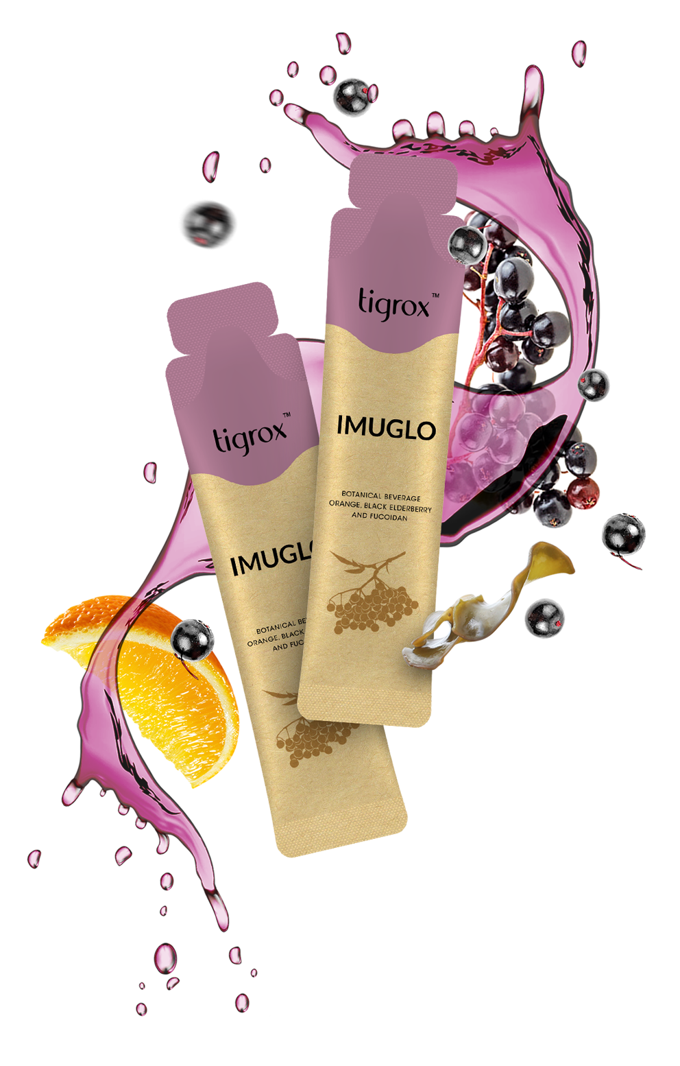 Tigrox - Tiger Milk Mushroom Stomach Protection Elderberry IMUGLO Flavor 20ml X 20pcs Anti Rash Oral Liquid