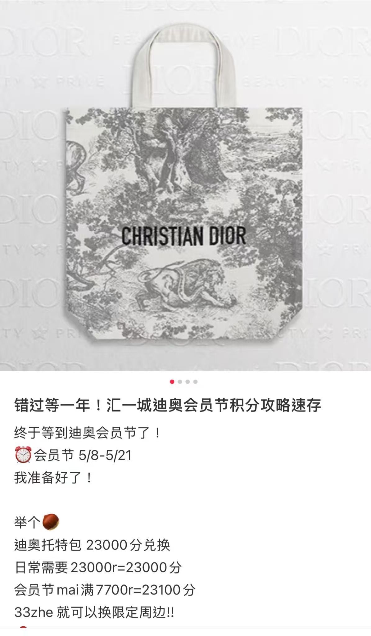 Dior Beauty tote bag pre- order 2 weeks / 預訂