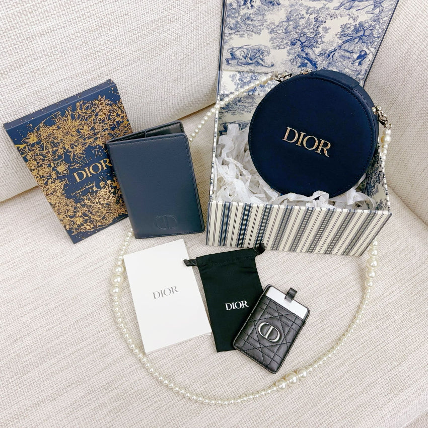 DIOR Beauty round mirrored makeup handbag gift set