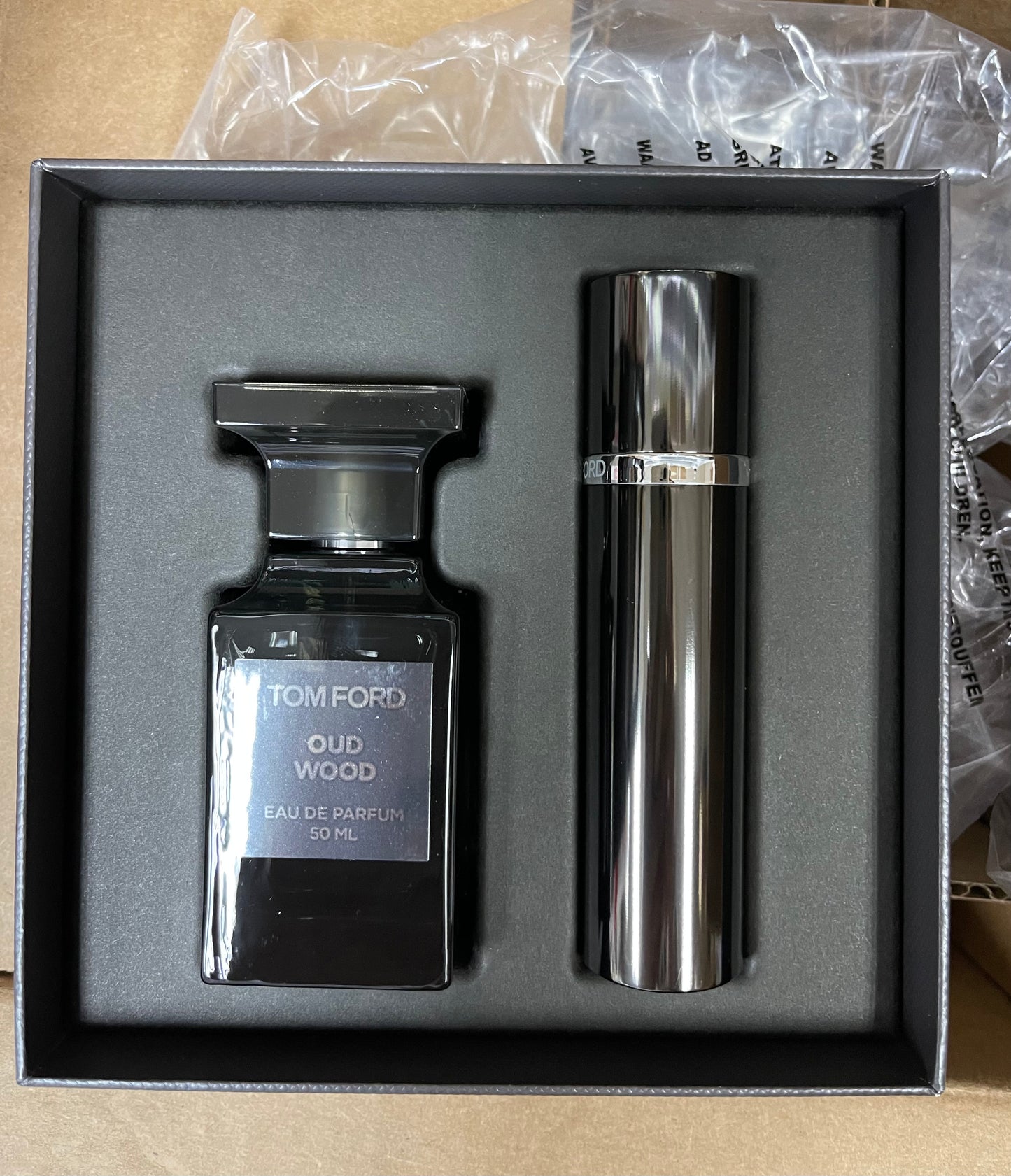 Tom Ford oud wood 50ml + 10ml perfume box set